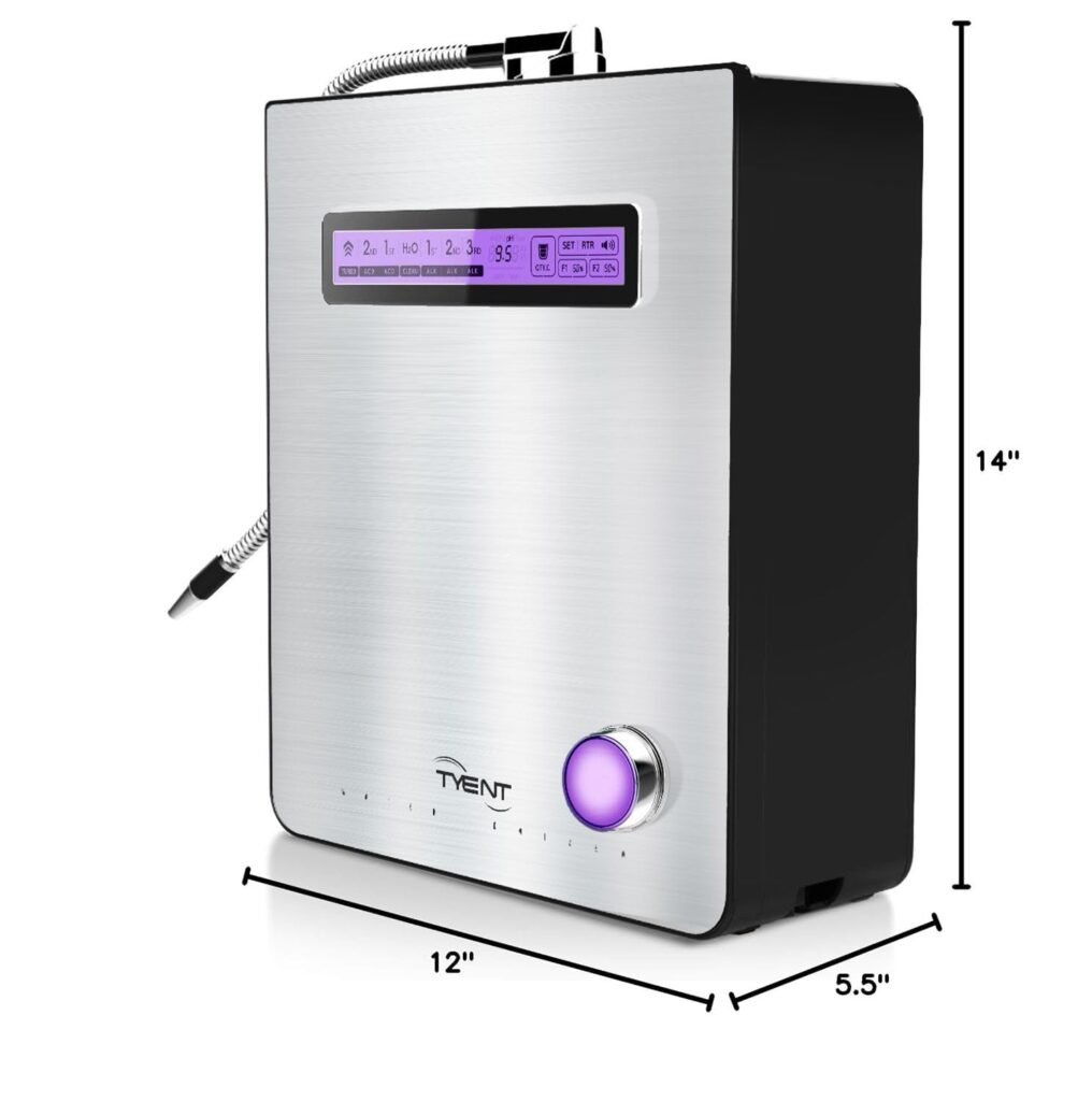 Tyent Edge Turbo Water Ionizer - Dual Filtration System-Hydrogen Enhanced Water Purification - Adjustable pH Settings with Turbo Mode - Touchscreen Interface Auto-Flow Stop - Advanced Filtration Tyent Edge Turbo Water Ionizer - Dual Filtration System-Hydrogen Enhanced Water Purification - Adjustable pH Settings with Turbo Mode - Touchscreen Interface Auto-Flow Stop - Advanced Filtration