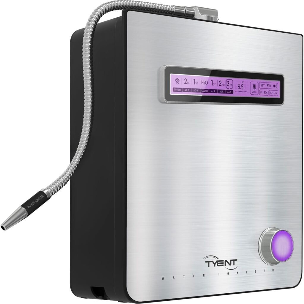 Tyent Edge Turbo Water Ionizer - Dual Filtration System-Hydrogen Enhanced Water Purification - Adjustable pH Settings with Turbo Mode - Touchscreen Interface Auto-Flow Stop - Advanced Filtration Tyent Edge Turbo Water Ionizer - Dual Filtration System-Hydrogen Enhanced Water Purification - Adjustable pH Settings with Turbo Mode - Touchscreen Interface Auto-Flow Stop - Advanced Filtration
