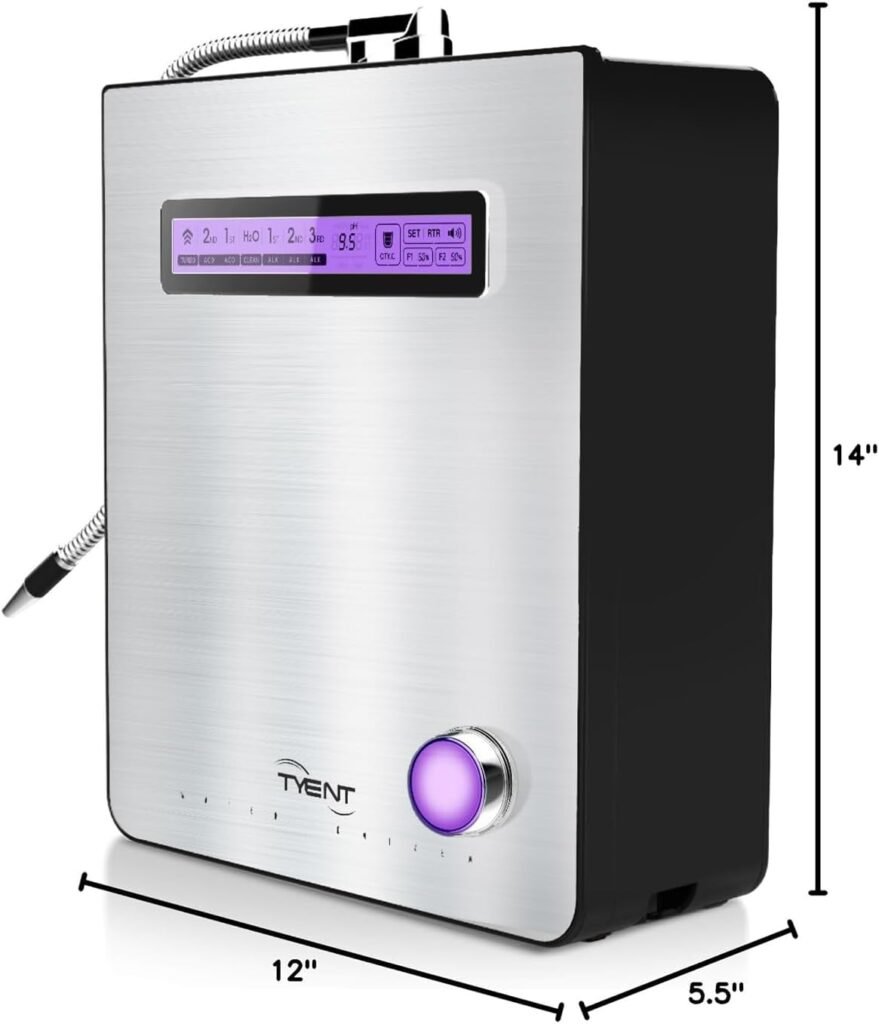 Tyent Edge Turbo Water Ionizer - Dual Filtration System - Hydrogen Enhanced Water Purification - Adjustable pH Settings with Turbo Mode - Touchscreen Interface Auto-Flow Stop - Advanced Filtration Tyent Edge Turbo Water Ionizer - Dual Filtration System - Hydrogen Enhanced Water Purification - Adjustable pH Settings with Turbo Mode - Touchscreen Interface Auto-Flow Stop - Advanced Filtration